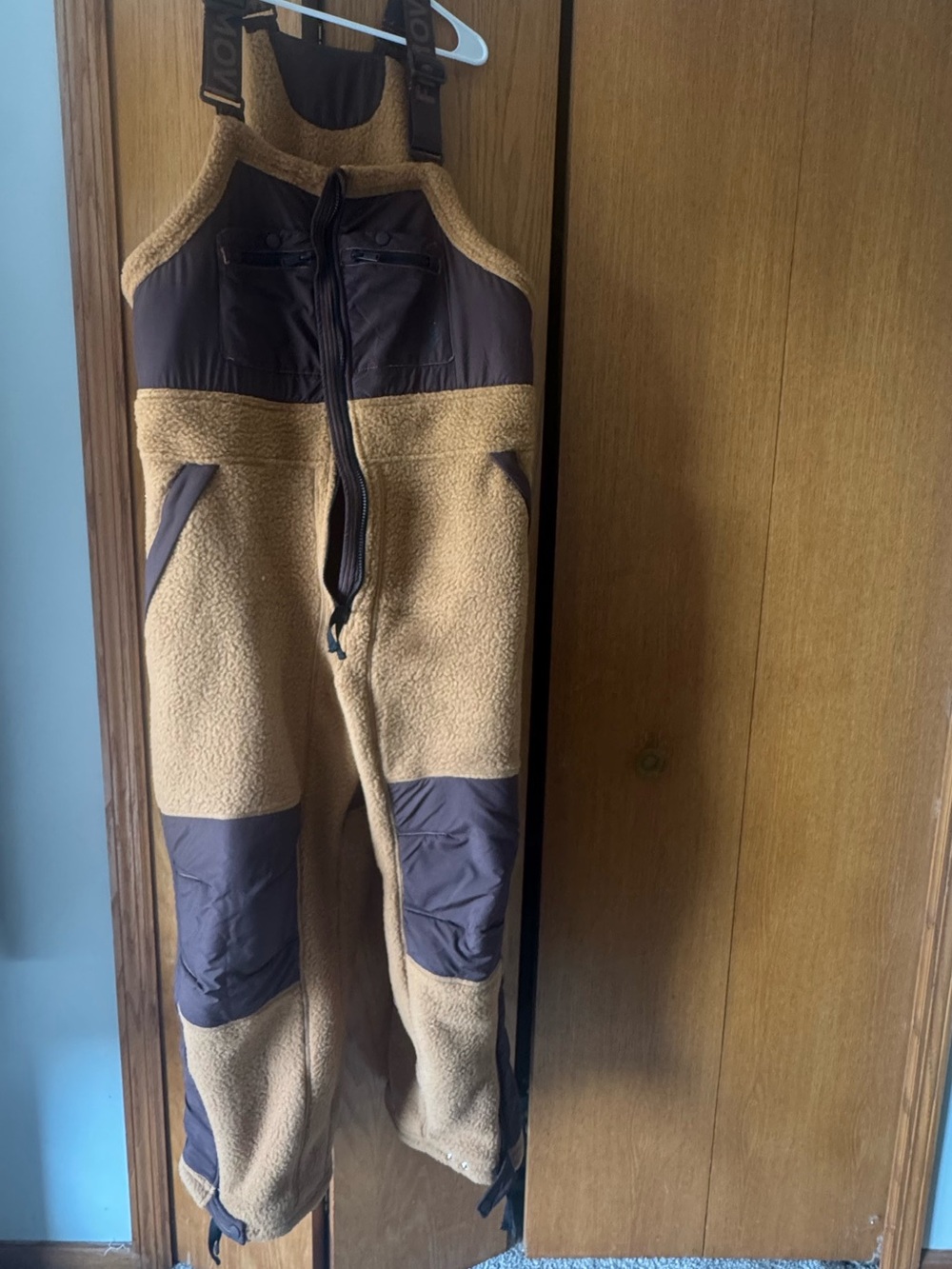 FP Movement by Free People Two-Tone Brown & Tan Sherpa Jogger Overalls
